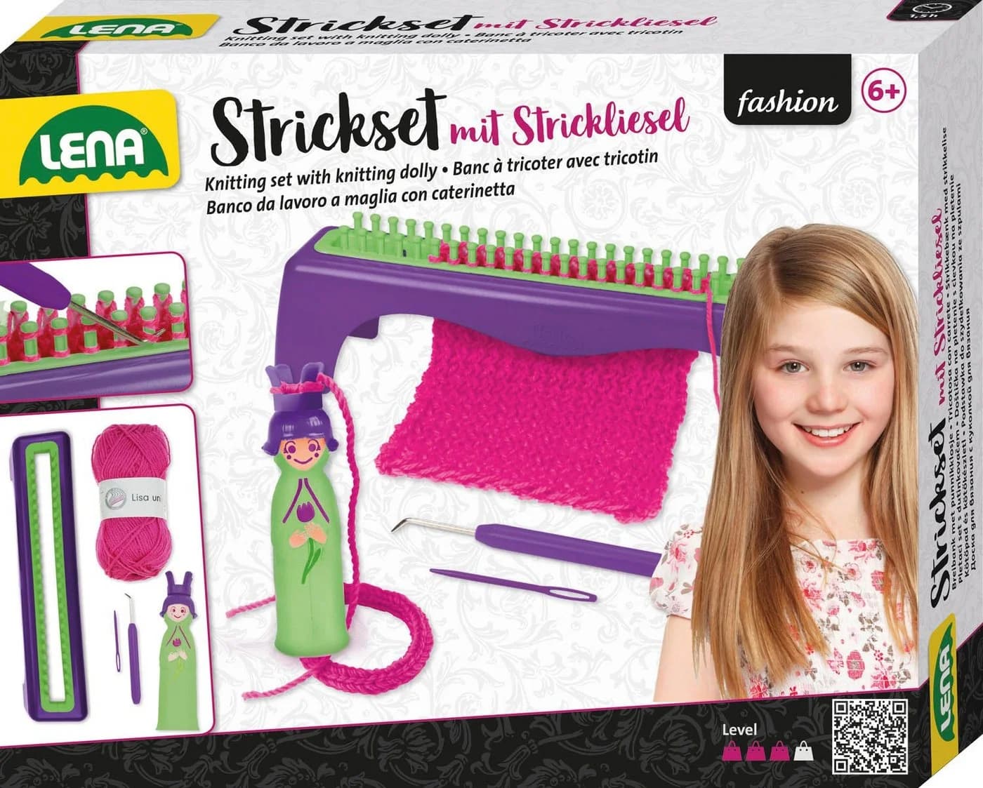 Kreativset LENA Strickset mit Strickliesel Lila Kunststoff Made in Europe - Bild 2