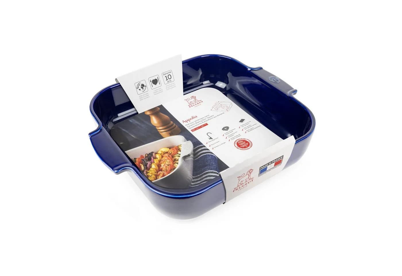 PEUGEOT Auflaufform APPOLIA Keramik 36cm Quadratisch Blau - Bild 5