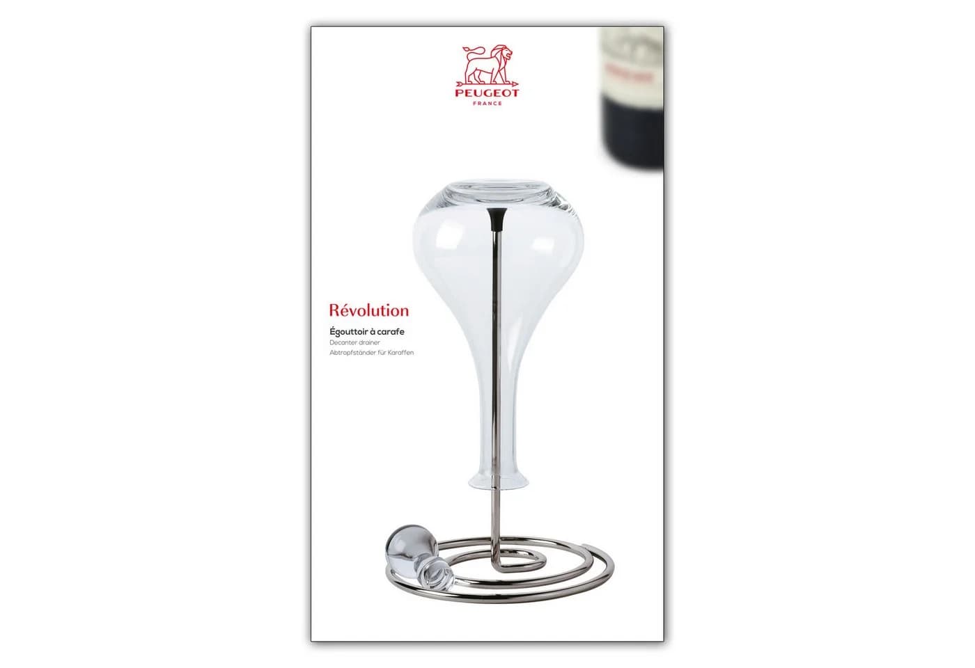 PEUGEOT RÈVOLUTION Edelstahl Trockenständer für Karaffen