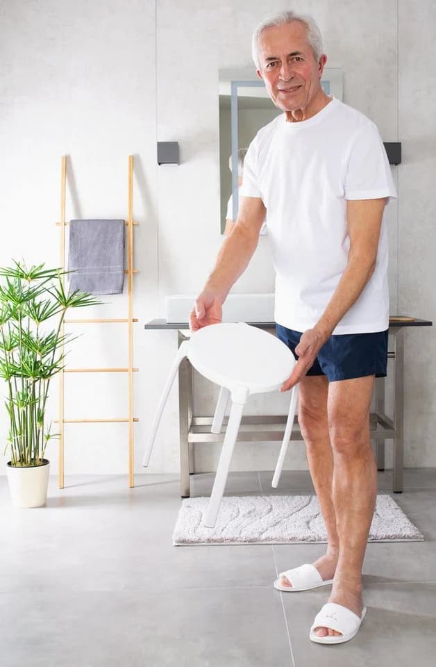 Ridder Duschklappsitz Max Weiß mit Haltegriff