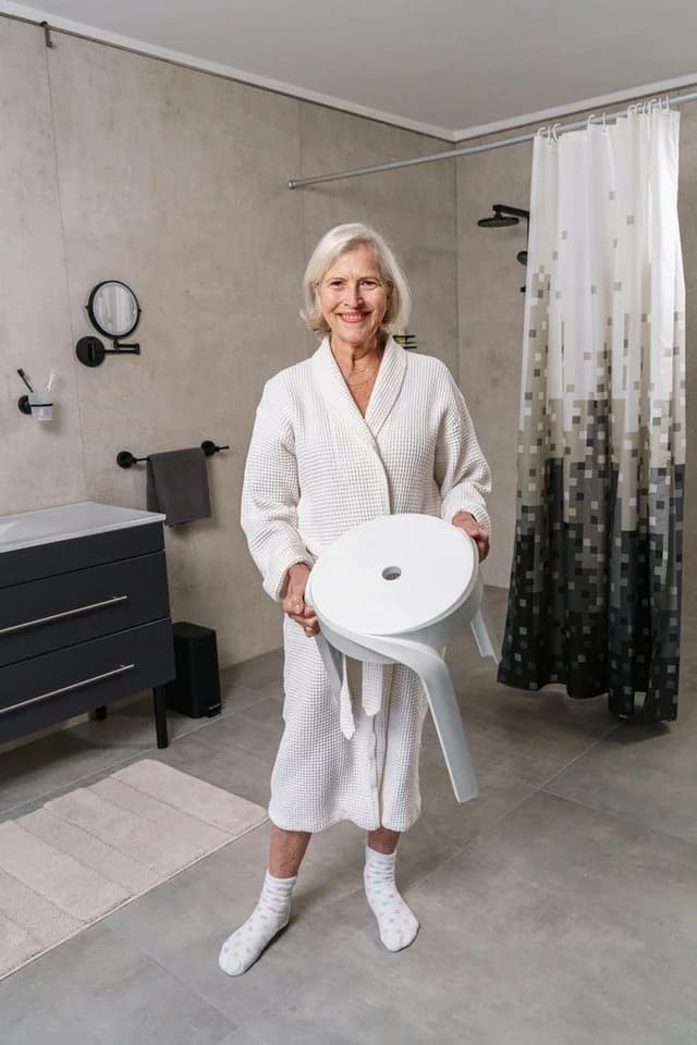 Ridder Duschklappsitz Stan Weiß mit Haltegriff
