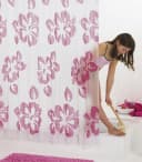 Ridder Duschvorhang Flowerpower Rosa Transparent Bild 1