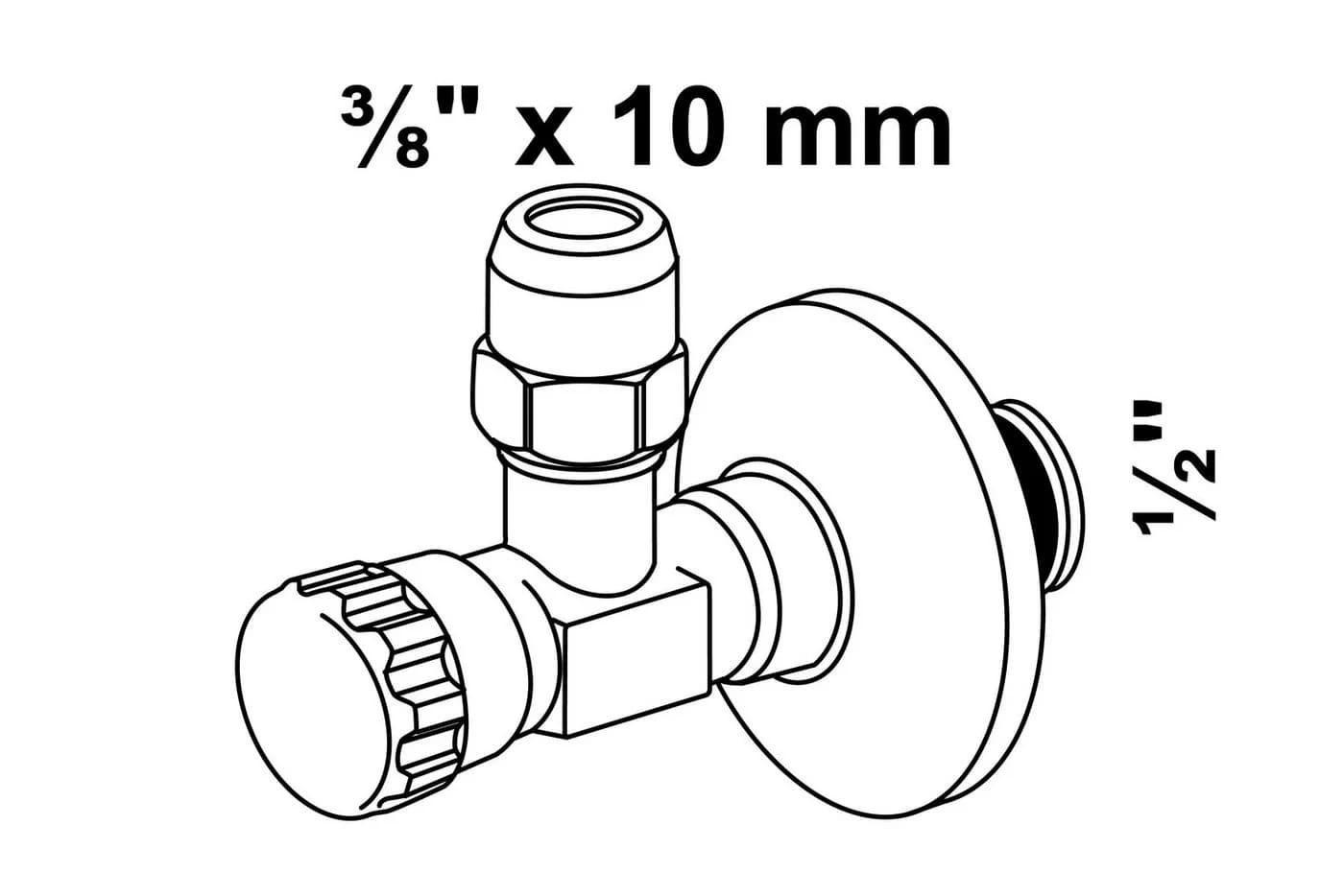 KIRCHHOFF Eckventil 1/2"AG x 3/8"AG x 10 mmQ mit Schubrosette selbstdichtend - Bild 3