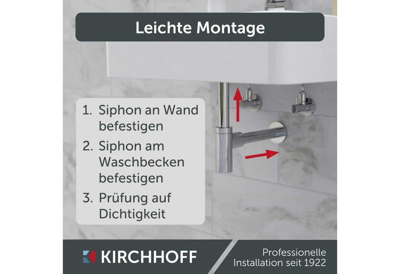 Kirchhoff Design Flaschensiphon Silber Edelstahl mit Reinigungsöffnung - Bild 3