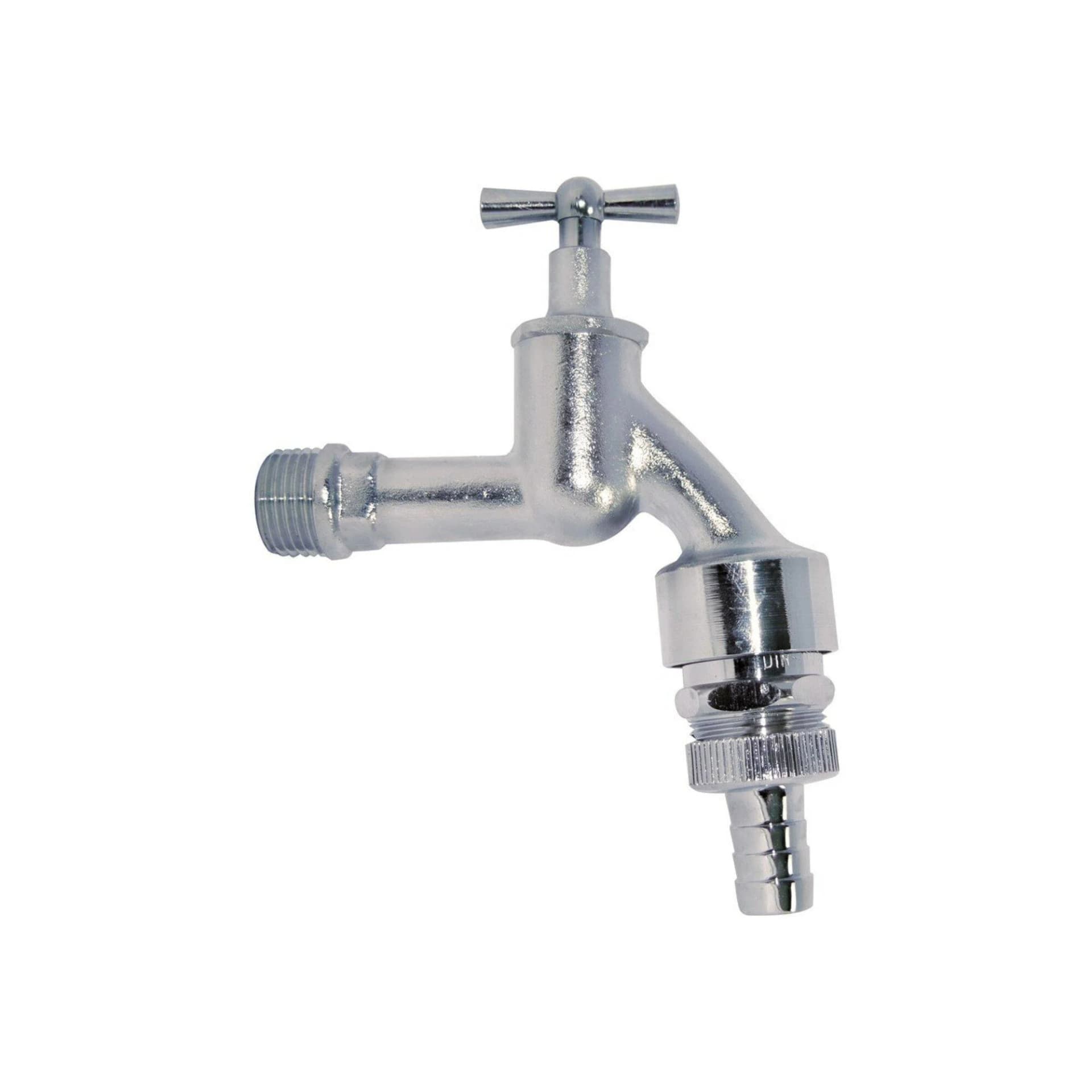 KIRCHHOFF MS Auslaufventil Knebelgriff Chrom matt 1/2"AG x 3/4"AG x 1/2"T Rohrbelüf.