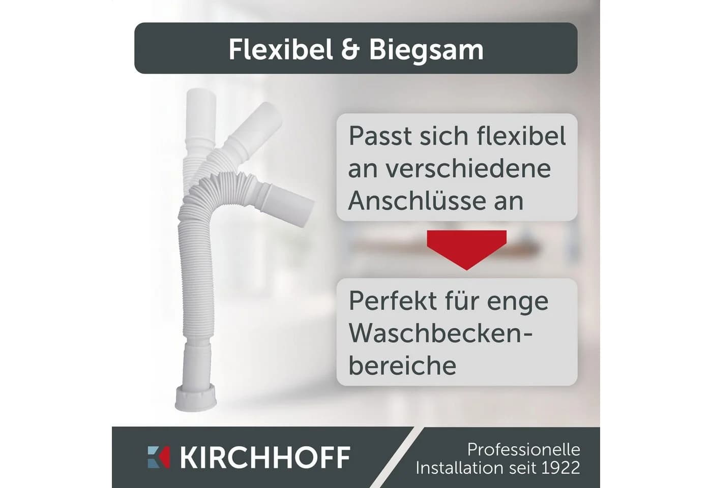 Kirchhoff Flexibles Anschlussrohr Weiß Magic Pipe - Bild 4