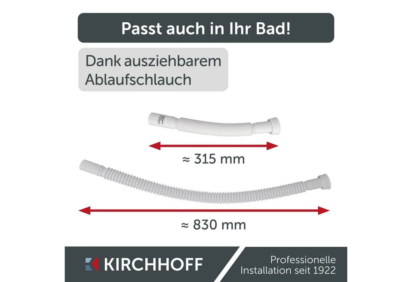Kirchhoff Flexibles Anschlussrohr Weiß Magic Pipe - Bild 5