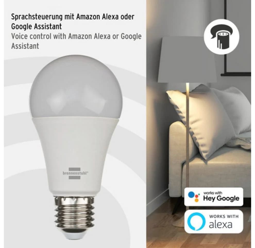 Brennenstuhl Smart Home LED E27 Farbwechsler WiFi - Bild 5