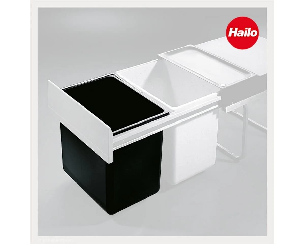 Hailo Einbaumülleimer 18 L Schwarz mit Henkel - Bild 4