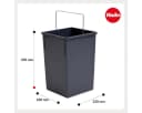 Hailo Inneneimer 15L dunkelgrau mit Metall-Henkel Bild 3