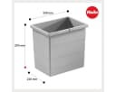 Hailo Einbaumülleimer 18 Liter Grau Kunststoff mit 2 Henkeln Bild 4