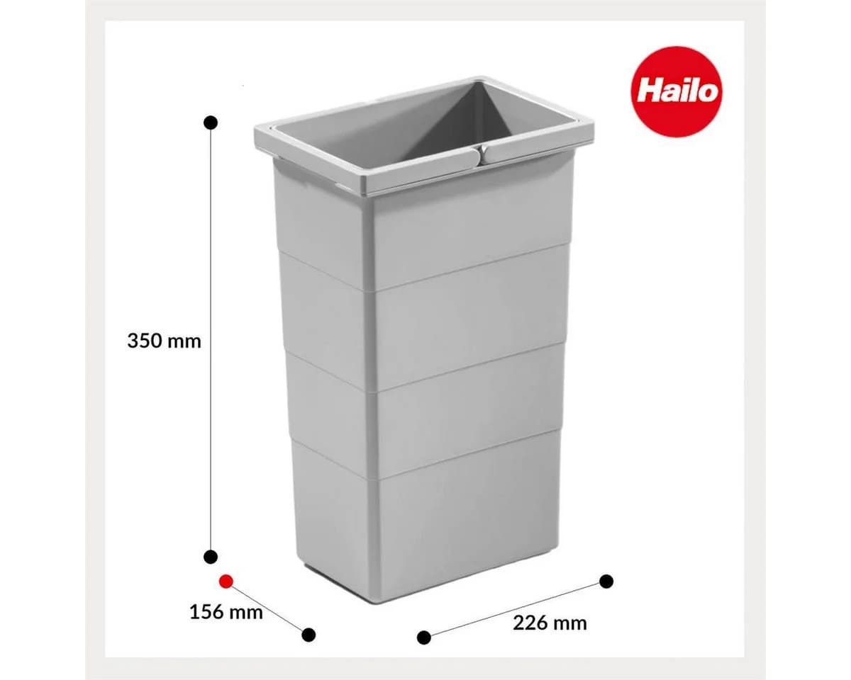 Hailo Inneneimer 10 Liter grau mit 2 Henkeln - Bild 3