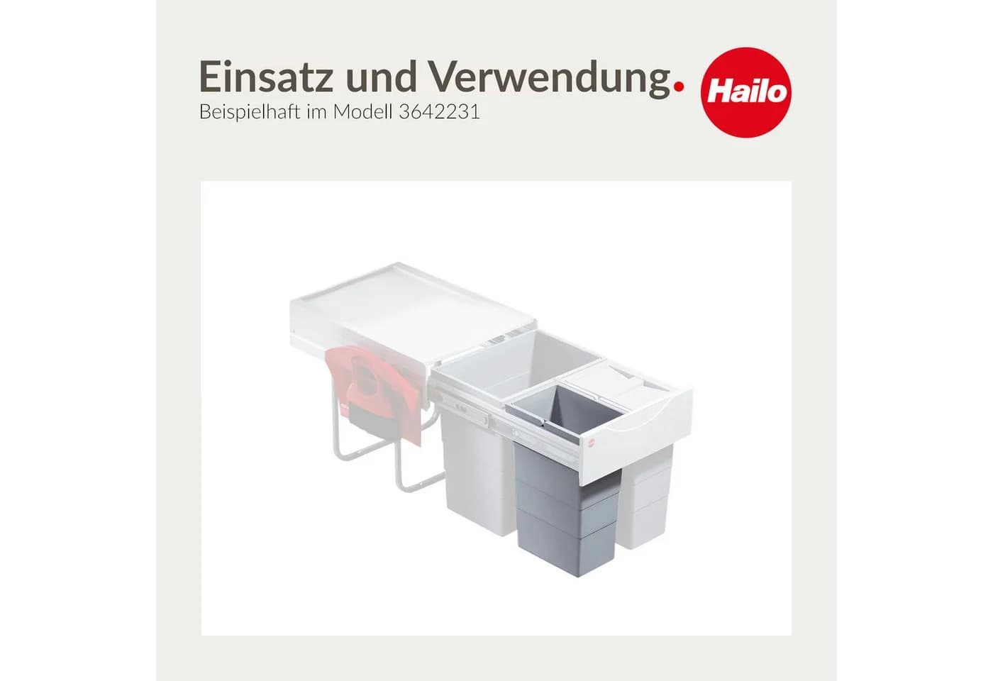 Hailo Inneneimer 10 Liter grau mit 2 Henkeln - Bild 5