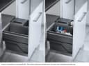 Hailo Mülleimer 54l Grau 3-Fach-Trennung mit Selbsteinzug Bild 1