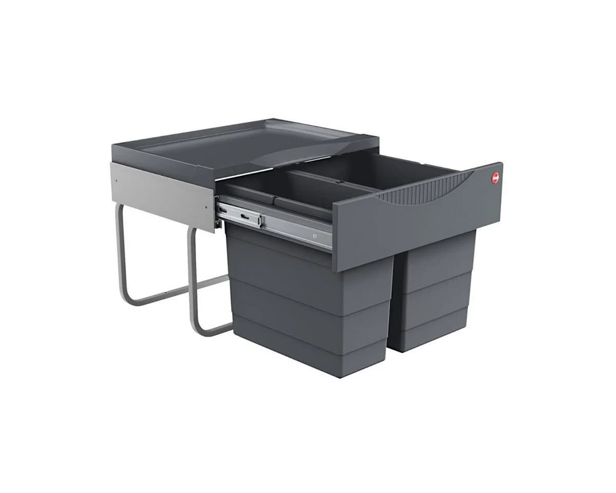 Hailo StapelBox 28/17 Einbaumülleimer 45L Grau - Bild 2