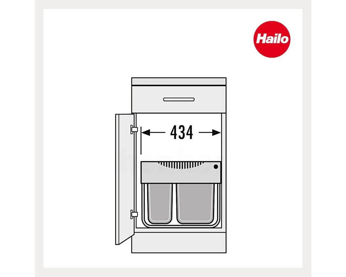 Hailo StapelBox 28/17 Einbaumülleimer 45L Grau - Bild 4