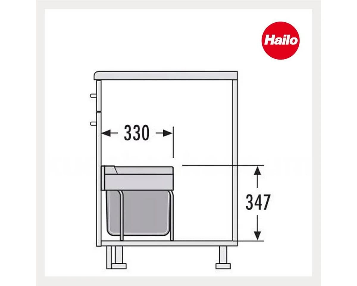 Hailo StapelBox 28/17 Einbaumülleimer 45L Grau - Bild 5
