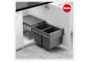 Hailo Einbaumülleimer Raumspar-Tandem 2x 18 Liter grau Bild 1