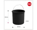 Hailo Inneneimer 12 Liter Schwarz Kunststoff Bild 3