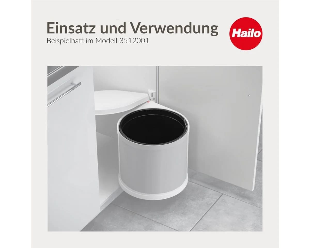 Hailo Inneneimer 12 Liter Schwarz Kunststoff - Bild 4