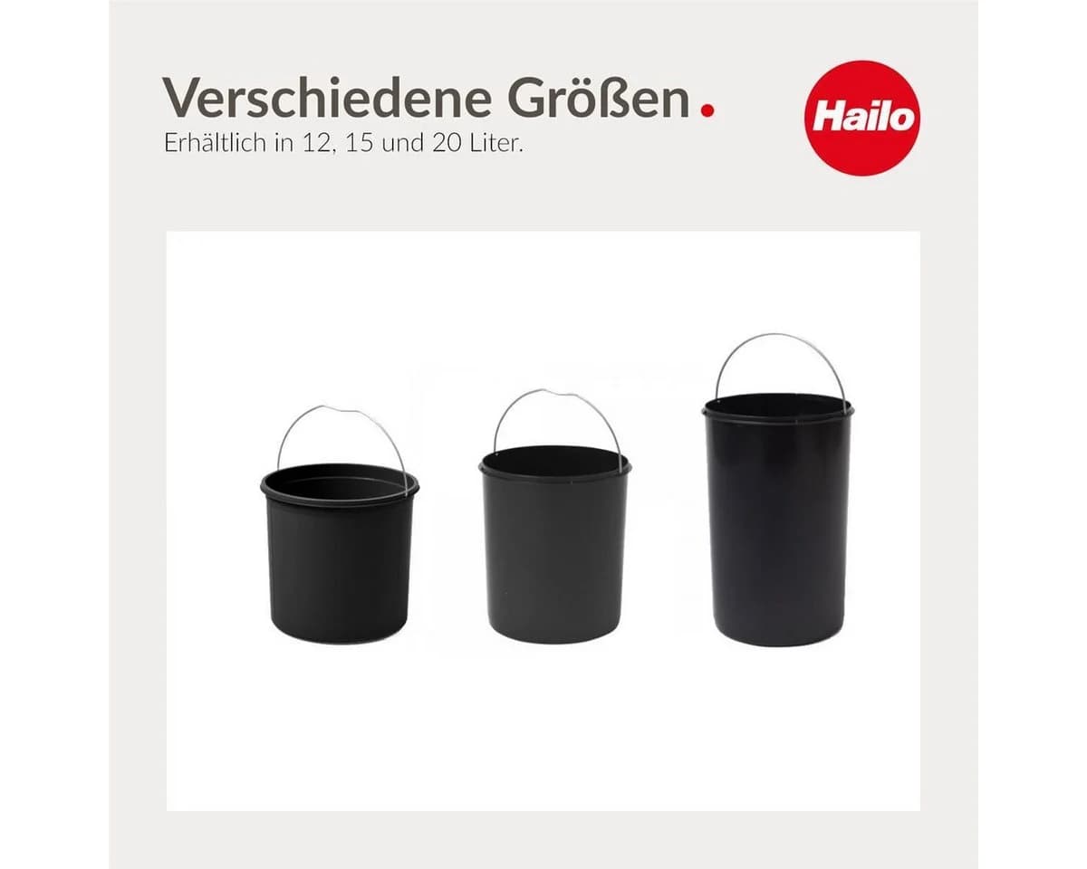 Hailo Inneneimer 12 Liter Schwarz Kunststoff - Bild 5