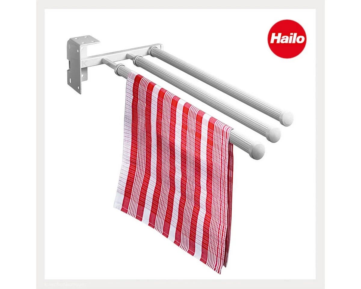 Hailo Teleskop-Handtuchhalter Reinweiß 3-teilig 430 mm - Bild 4
