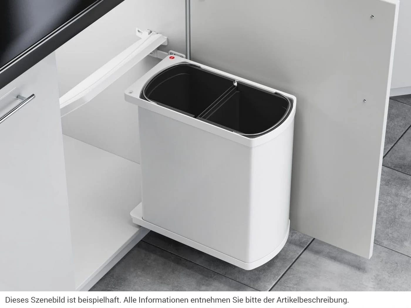 Hailo Mülleimer 16l Weiß Automatischer Deckel Seitenwandmontage