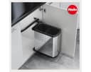 Hailo Einbaumülleimer Duo 16L Edelstahl Schwarz Schwenkmechanismus Bild 1