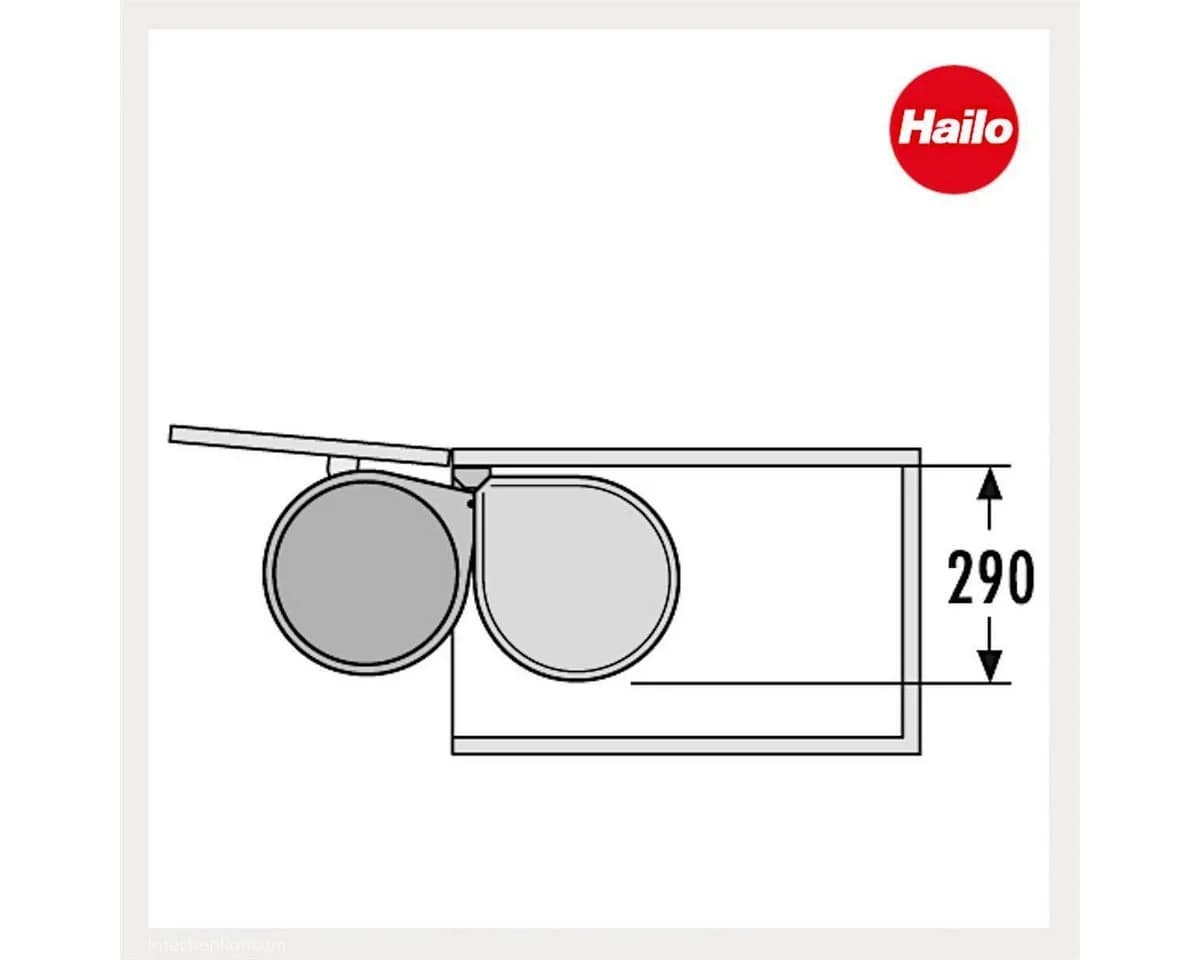 Hailo Einbaumülleimer Mono 12L Edelstahl Schwarz Schwenk - Bild 5
