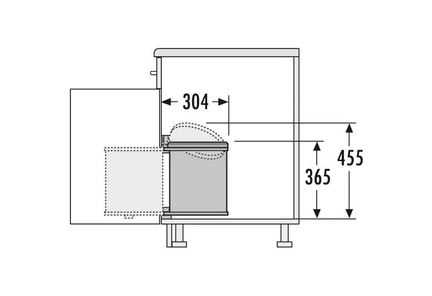 Hailo Einbaumülleimer Mono 15 Liter Edelstahl Weiß Automatischer Deckel - Bild 4
