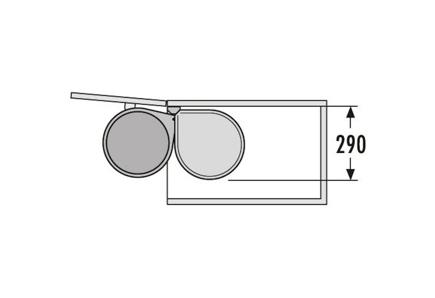 Hailo Einbaumülleimer Mono 15 Liter Edelstahl Weiß Automatischer Deckel - Bild 5