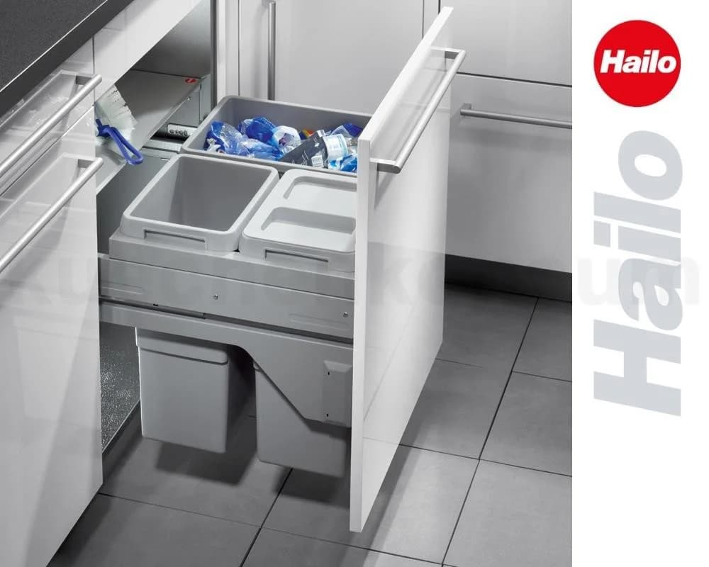 Hailo Einbaumülleimer Euro-Cargo S 3-fach Trennsystem Grau - Bild 3