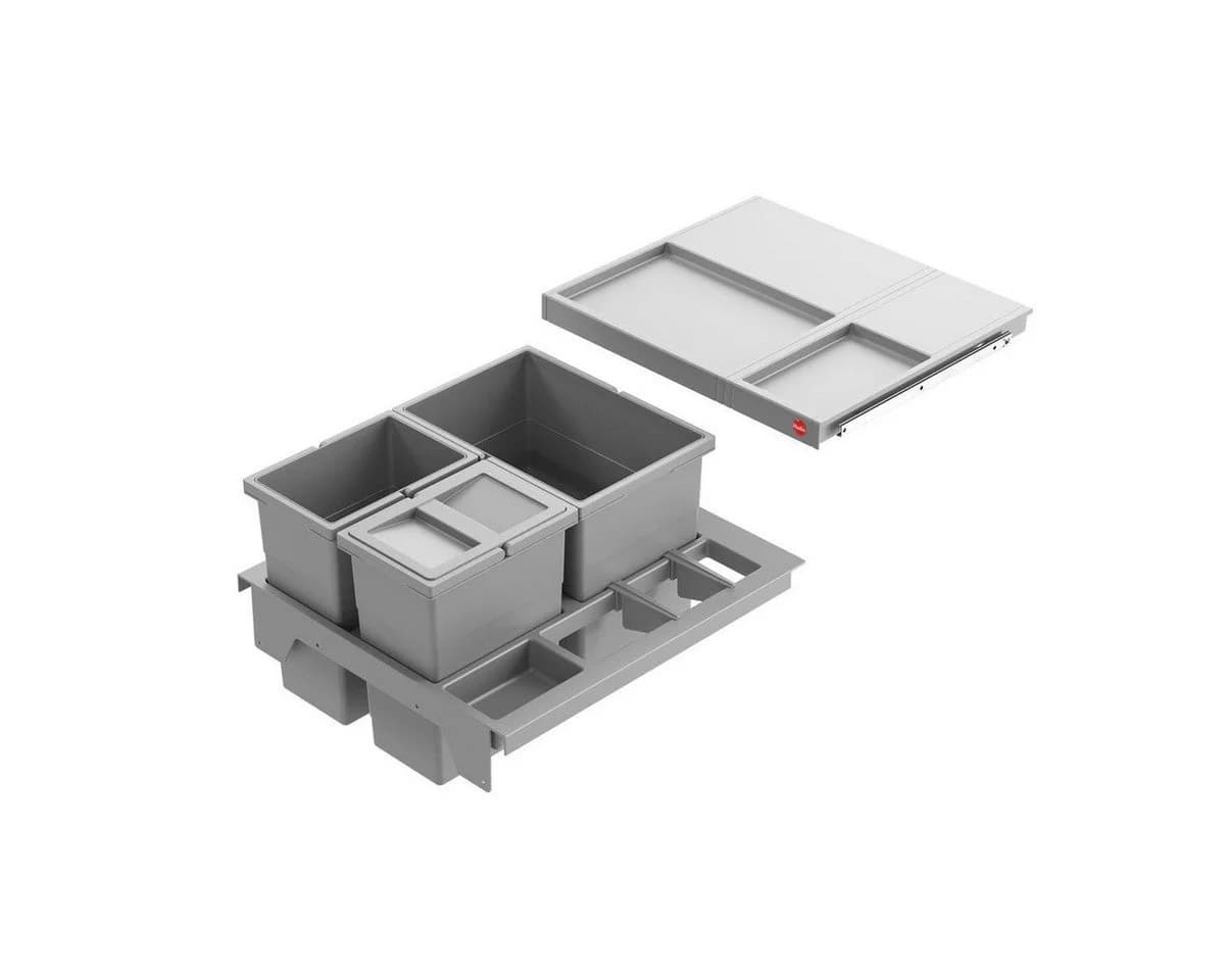 Hailo Einbaumülleimer Separato-K 34L Grau 3-fach Mülltrennung - Bild 2