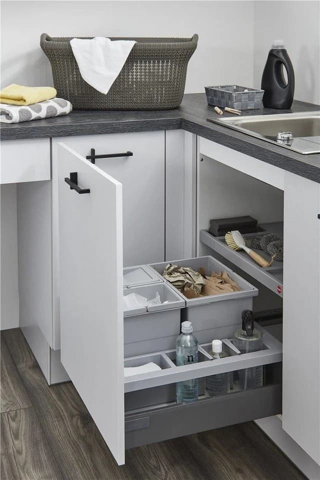 Hailo Einbaumülleimer Separato-K 34L Grau 3-fach Mülltrennung - Bild 4