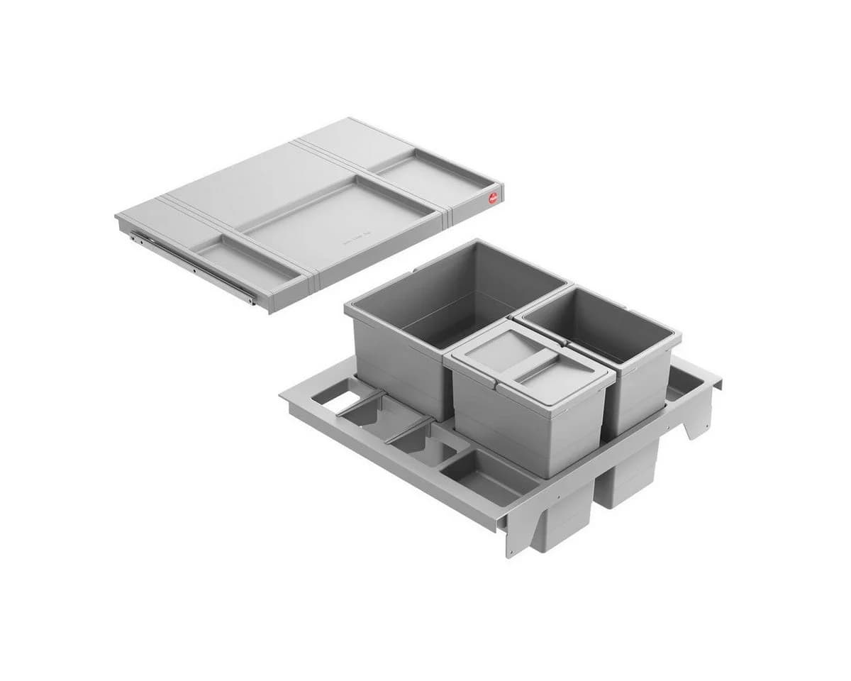 Hailo Einbaumülleimer Separato-K 600 3-fach Trennung Grau - Bild 2