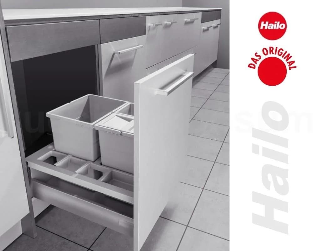 Hailo Einbaumülleimer Separato-K 600 3-fach Trennung Hellgrau - Bild 4