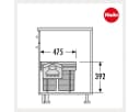 Hailo Einbaumülleimer TR Swing 2x 20 Liter Hellgrau Bild 3