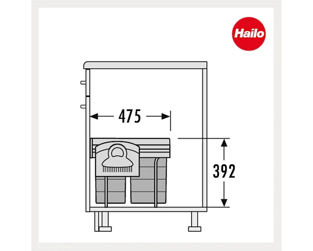 Hailo Einbaumülleimer TR Swing 2x 20 Liter Hellgrau - Bild 3