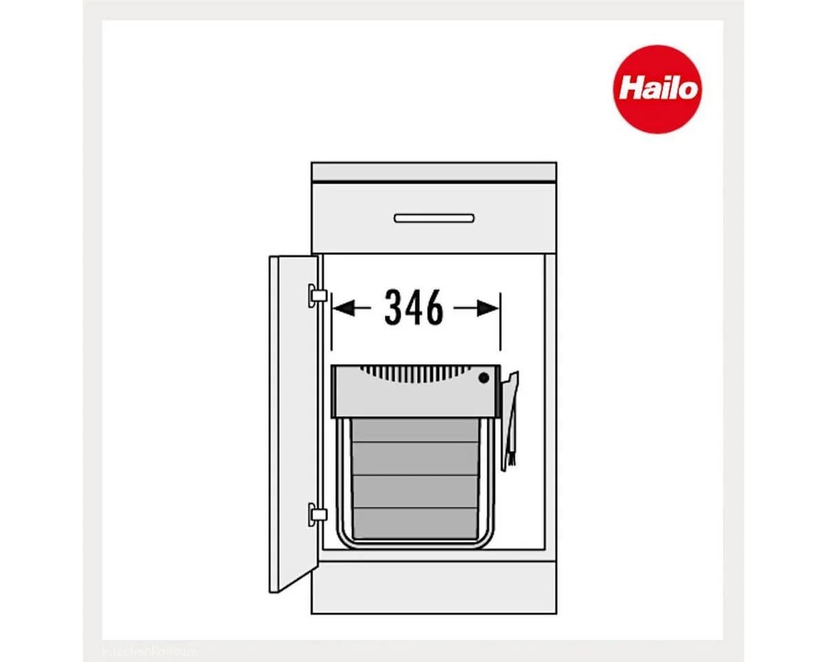 Hailo Einbaumülleimer TR Swing 2x 20 Liter Hellgrau - Bild 4
