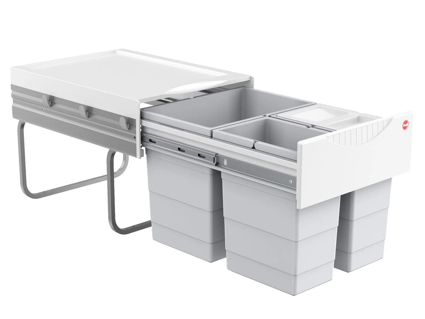 Hailo Mülleimer 35 l hellgrau mit Bio-Deckel - Bild 2