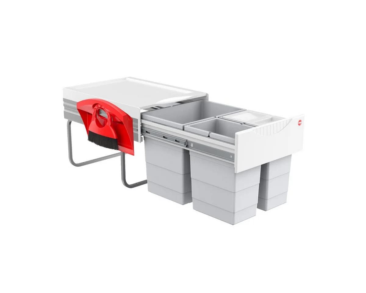Hailo Einbaumülleimer Raumspar Tandem 40L grau/silber - Bild 2