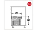 Hailo Einbaumülleimer Raumspar Tandem 40L grau/silber Bild 3