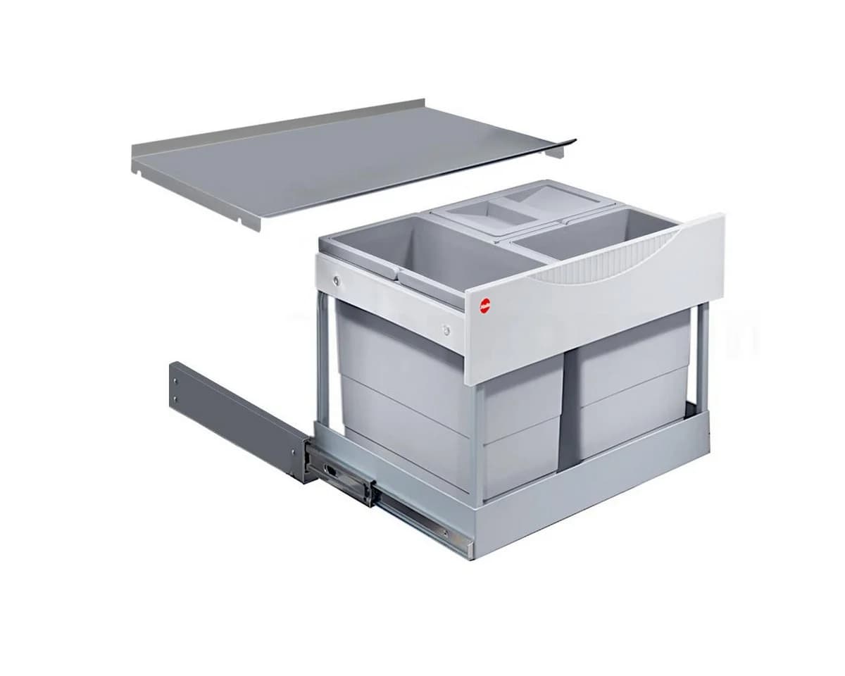 Hailo Einbaumülleimer Raumspar-Tandem-S-plus 3-fach 29L grau/silber - Bild 2