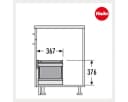 Hailo Einbaumülleimer Raumspar-Tandem-S-plus 3-fach 29L grau/silber Bild 5