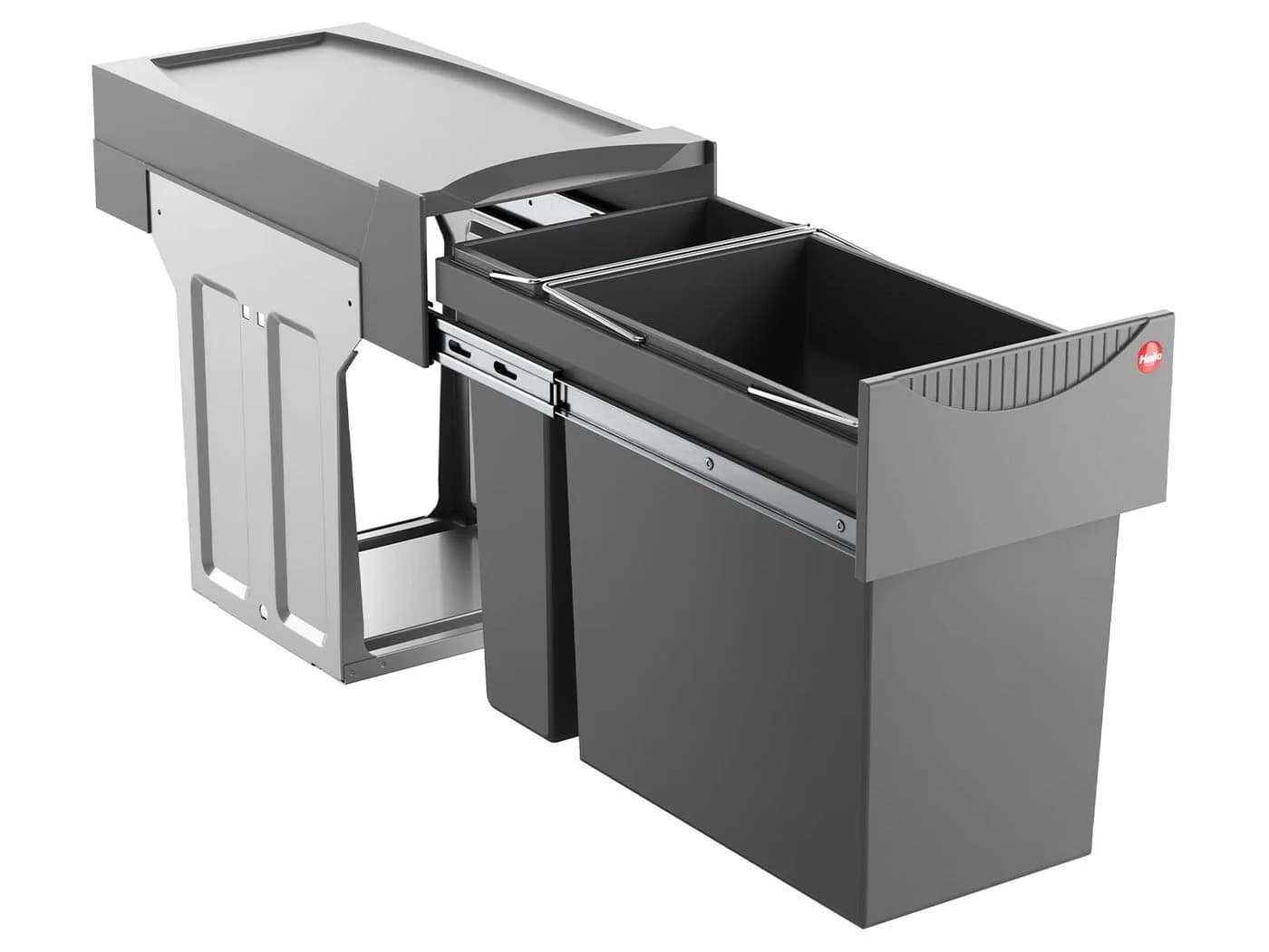 Hailo Einbaumülleimer AS Tandem 24/7 Grau/Silber - Bild 3