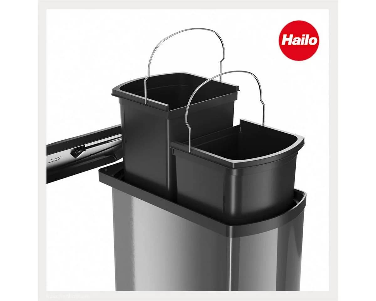 Hailo Einbaumülleimer MF Swing Duo 16 Liter dunkelgrau - Bild 3