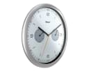 Mebus Wanduhr Weiß/Silber mit Hygro- und Thermometer Bild 1