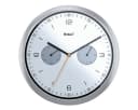 Mebus Wanduhr Weiß/Silber mit Hygro- und Thermometer Bild 2