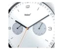 Mebus Wanduhr Weiß/Silber mit Hygro- und Thermometer Bild 3
