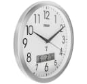 Mebus Funk Wanduhr 19422 Silber Weiß Digital Thermometer Bild 4